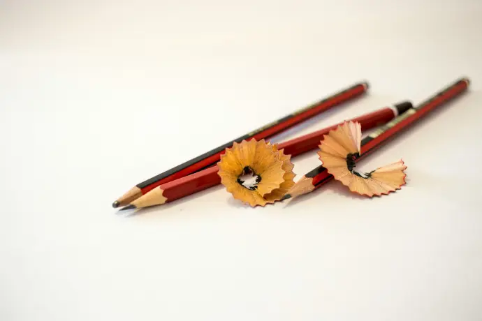 pencils on white surface